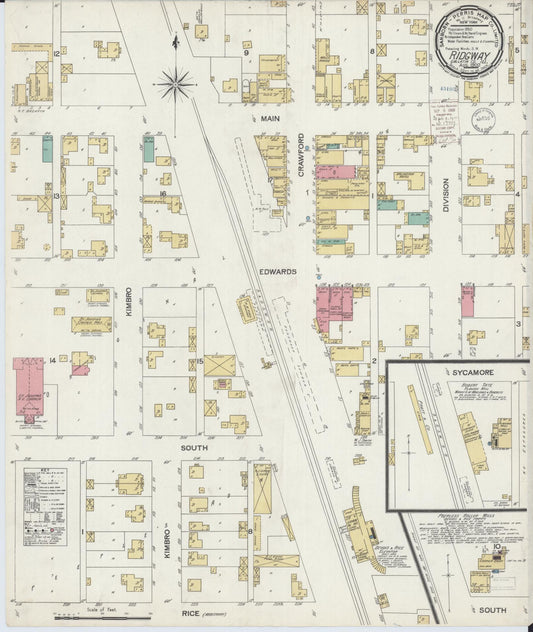 Sanborn Fire Insurance Map from Ridgway, Gallatin County, Illinois (1900), Sheet #0001 - Historic Sanborn Fire Insurance Map Print, vintage old map wall art, antique decor, genealogy gift, Illinois Illinois map