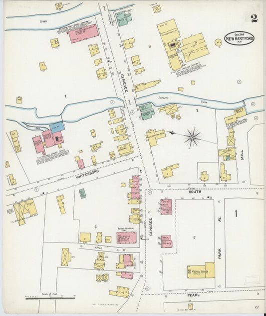 Sanborn Fire Insurance Map from New Hartford, Oneida County, New York (1904), Sheet #0002 - Historic Sanborn Fire Insurance Map Print, vintage old map wall art, antique decor, genealogy gift, New York New York map