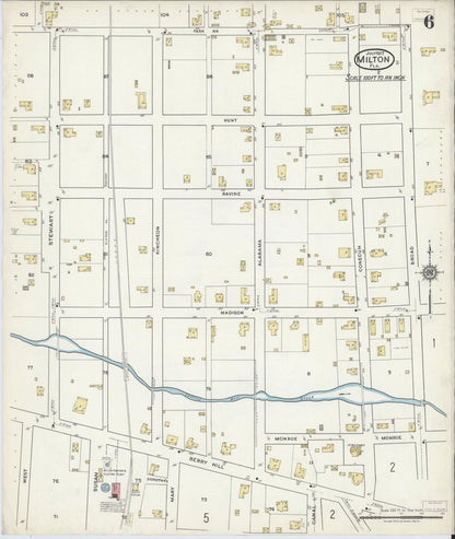 Sanborn Fire Insurance Map from Milton, Santa Rosa County, Florida (1917), Sheet #0006 - Complete Map Set gallery image, historic Sanborn map, vintage wall art, Florida Florida