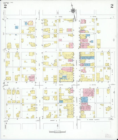 Sanborn Fire Insurance Map from Lewisburg, Preble County, Ohio (1951), Sheet #0002 - Historic Sanborn Fire Insurance Map Print, vintage old map wall art, antique decor, genealogy gift, Ohio Ohio map
