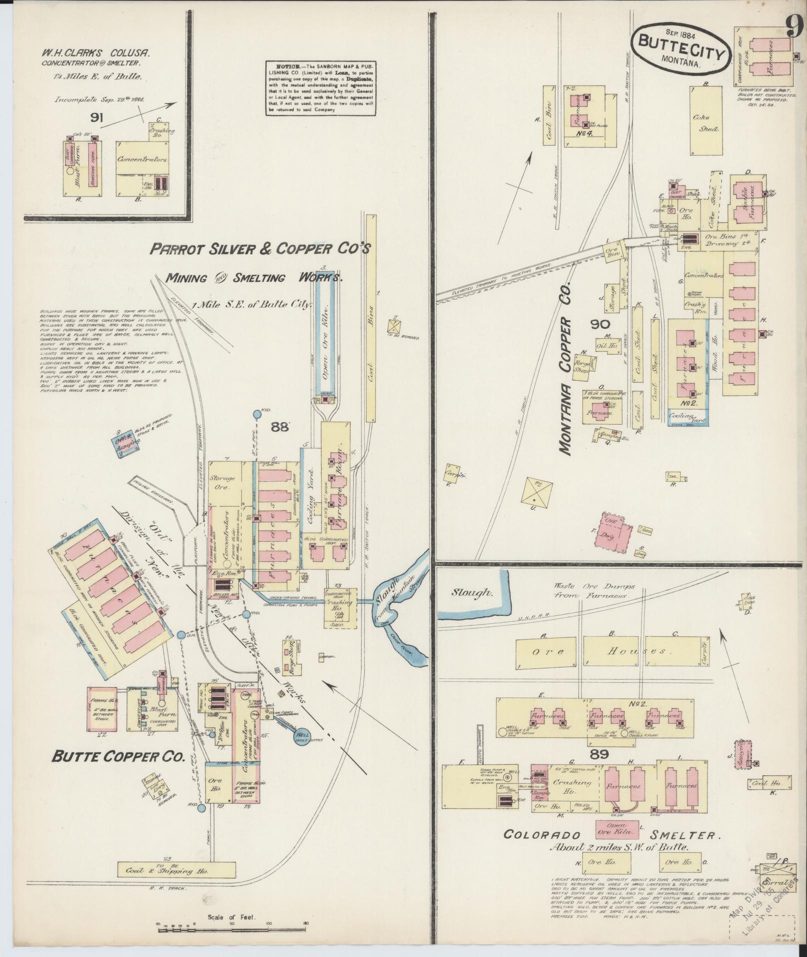 Sanborn Fire Insurance Map from Butte, Silver Bow County, Montana (1884), Sheet #0009 - Complete Map Set gallery image, historic Sanborn map, vintage wall art, Montana Montana