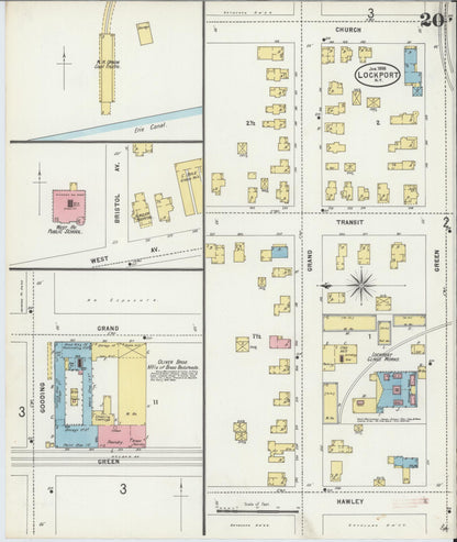 Sanborn Fire Insurance Map from Lockport, Niagara County, New York (1898), Sheet #0020 - Complete Map Set gallery image, historic Sanborn map, vintage wall art, New York New York