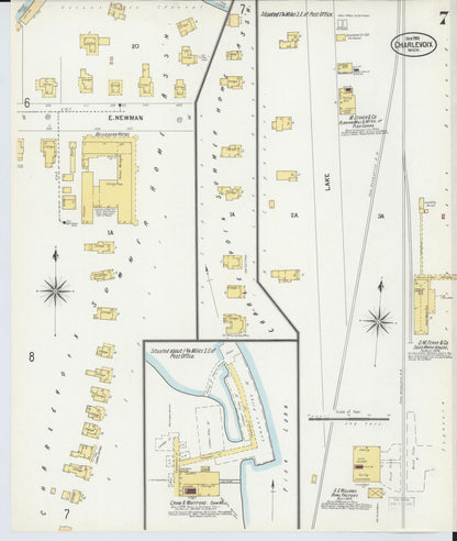 Sanborn Fire Insurance Map from Charlevoix, Charlevoix County, Michigan (1901), Sheet #0007 - Complete Map Set gallery image, historic Sanborn map, vintage wall art, Michigan Michigan