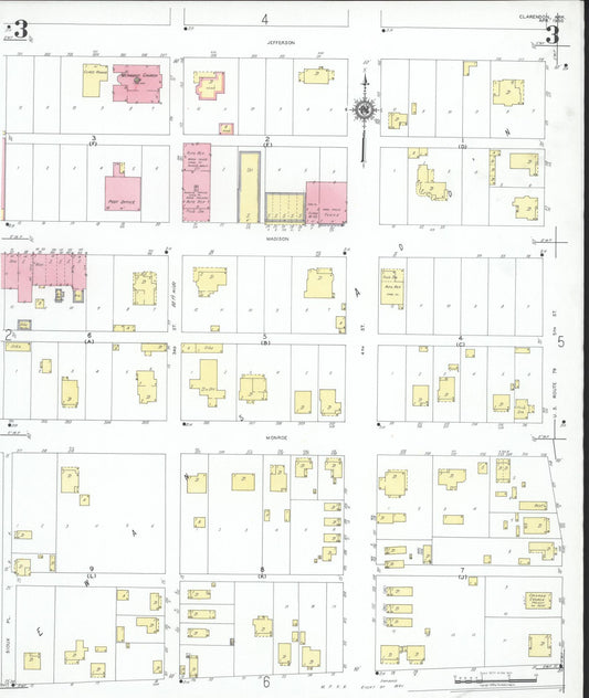 Sanborn Fire Insurance Map from Clarendon, Monroe County, Arkansas (1950), Sheet #0003 - Historic Sanborn Fire Insurance Map Print, vintage old map wall art, antique decor, genealogy gift, Arkansas Arkansas map