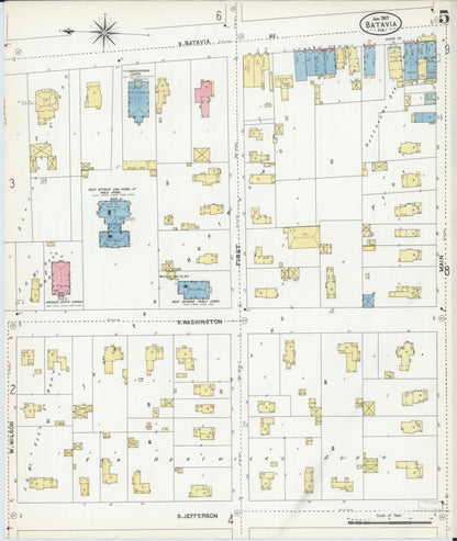 Sanborn Fire Insurance Map from Batavia, Kane County, Illinois (1907), Sheet #0005 - Complete Map Set gallery image, historic Sanborn map, vintage wall art, Illinois Illinois