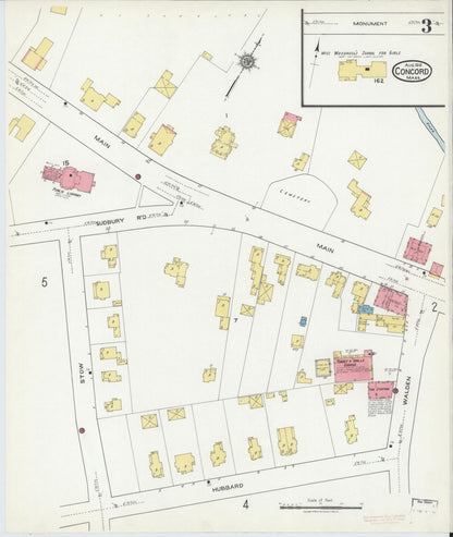 Sanborn Fire Insurance Map from Concord, Middlesex County, Massachusetts (1918), Sheet #0003 - Complete Map Set gallery image, historic Sanborn map, vintage wall art, Massachusetts Massachusetts