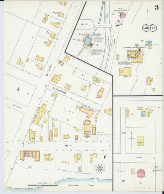 Sanborn Fire Insurance Map from Chilton, Calumet County, Wisconsin (1898), Sheet #0003 - Complete Map Set gallery image, historic Sanborn map, vintage wall art, Wisconsin Wisconsin