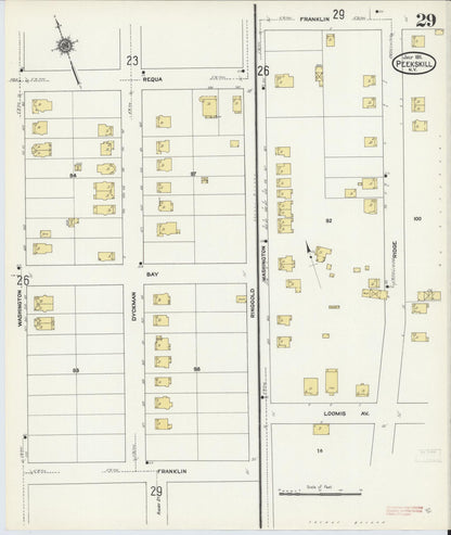 Sanborn Fire Insurance Map from Peekskill, Westchester County, New York (1911), Sheet #0029 - Complete Map Set gallery image, historic Sanborn map, vintage wall art, New York New York