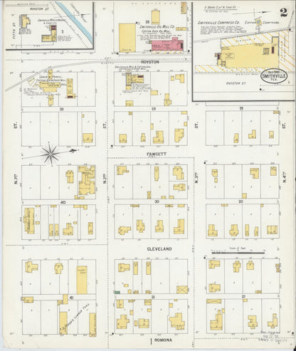 Sanborn Fire Insurance Map from Smithville, Bastrop County, Texas (1900), Sheet #0002 - Complete Map Set gallery image, historic Sanborn map, vintage wall art, Texas Texas