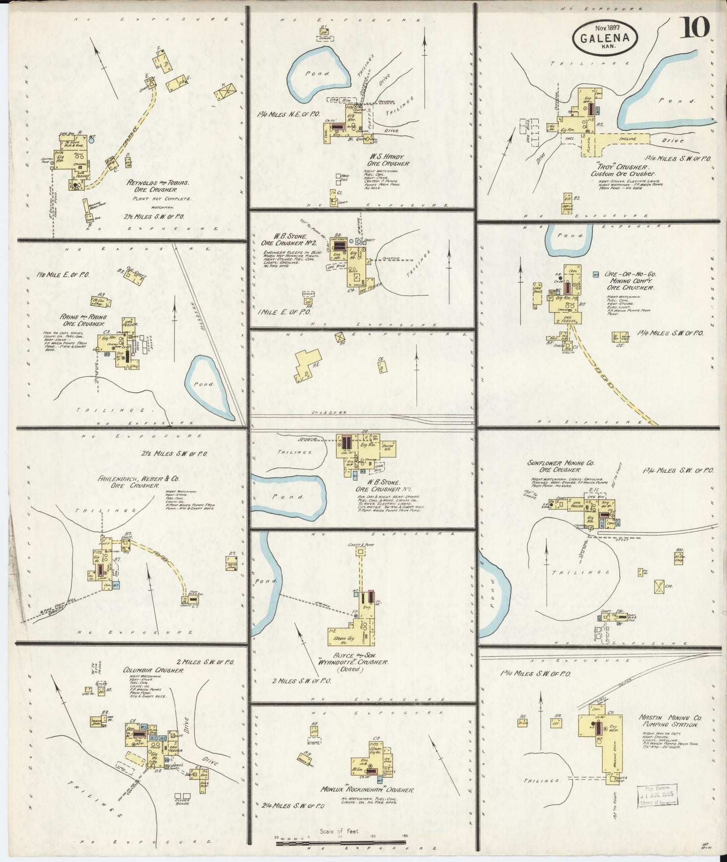 Sanborn Fire Insurance Map from Galena, Cherokee County, Kansas (1897), Sheet #0010 - Complete Map Set gallery image, historic Sanborn map, vintage wall art, Kansas Kansas