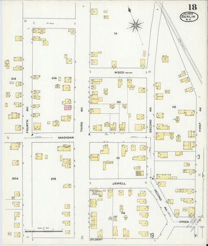 Sanborn Fire Insurance Map from Berlin, Coos County, New Hampshire (1909), Sheet #0018 - Complete Map Set gallery image, historic Sanborn map, vintage wall art, New Hampshire New Hampshire