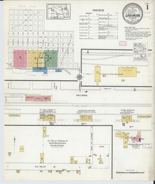 Sanborn Fire Insurance Map from Larimore, Grand Forks County, North Dakota. (1916) – Historic Sanborn Fire Insurance Map Print