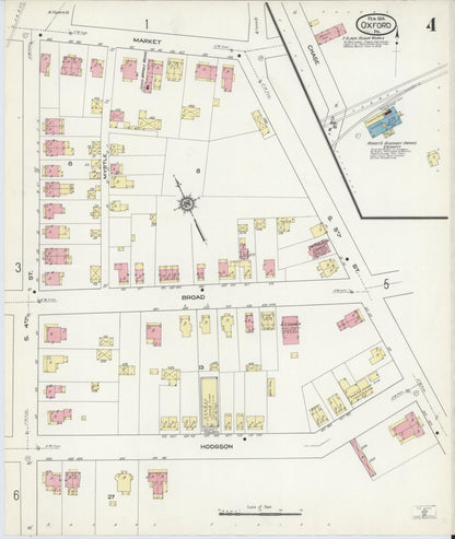 Sanborn Fire Insurance Map from Oxford, Chester County, Pennsylvania (1914), Sheet #0004 - Complete Map Set gallery image, historic Sanborn map, vintage wall art, Pennsylvania Pennsylvania
