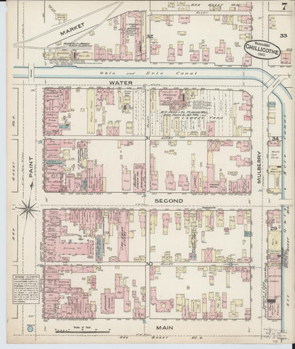 Sanborn Fire Insurance Map from Chillicothe, Ross County, Ohio (1884), Sheet #0007 - Complete Map Set gallery image, historic Sanborn map, vintage wall art, Ohio Ohio