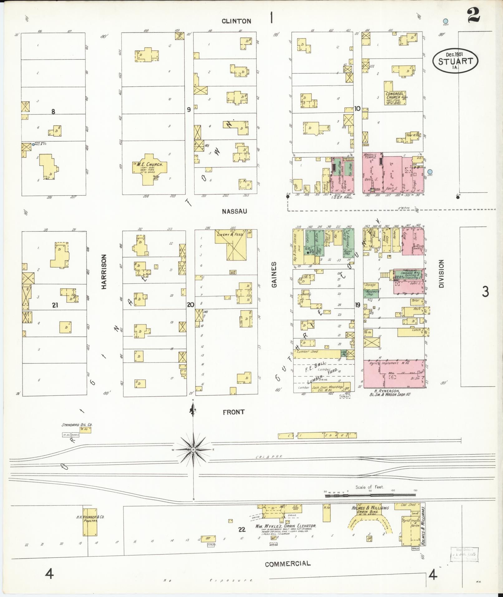 Sanborn Fire Insurance Map from Stuart, Guthrie and Adair Counties, Iowa (1901), Sheet #0002 - Historic Sanborn Fire Insurance Map Print