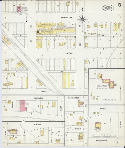 Sanborn Fire Insurance Map from Blair, Washington County, Nebraska (1902), Sheet #0005 - Complete Map Set gallery image, historic Sanborn map, vintage wall art, Nebraska Nebraska
