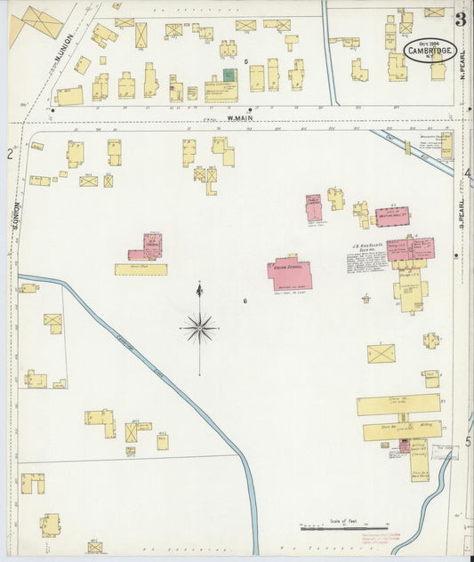 Sanborn Fire Insurance Map from Cambridge, Washington County, New York (1904), Sheet #0003 - Historic Sanborn Fire Insurance Map Print, vintage old map wall art, antique decor, genealogy gift, New York New York map