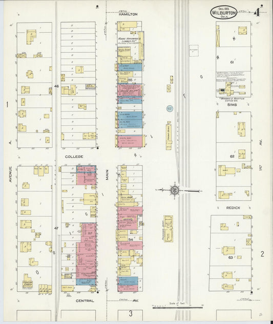 Sanborn Fire Insurance Map from Wilburton, Latimer County, Oklahoma (1913), Sheet #0004 - Historic Sanborn Fire Insurance Map Print, vintage old map wall art, antique decor, genealogy gift, Oklahoma Oklahoma map