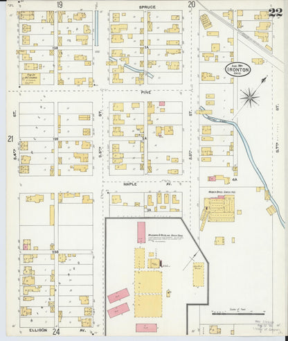 Sanborn Fire Insurance Map from Ironton, Lawrence County, Ohio (1904), Sheet #0022 - Complete Map Set gallery image, historic Sanborn map, vintage wall art, Ohio Ohio
