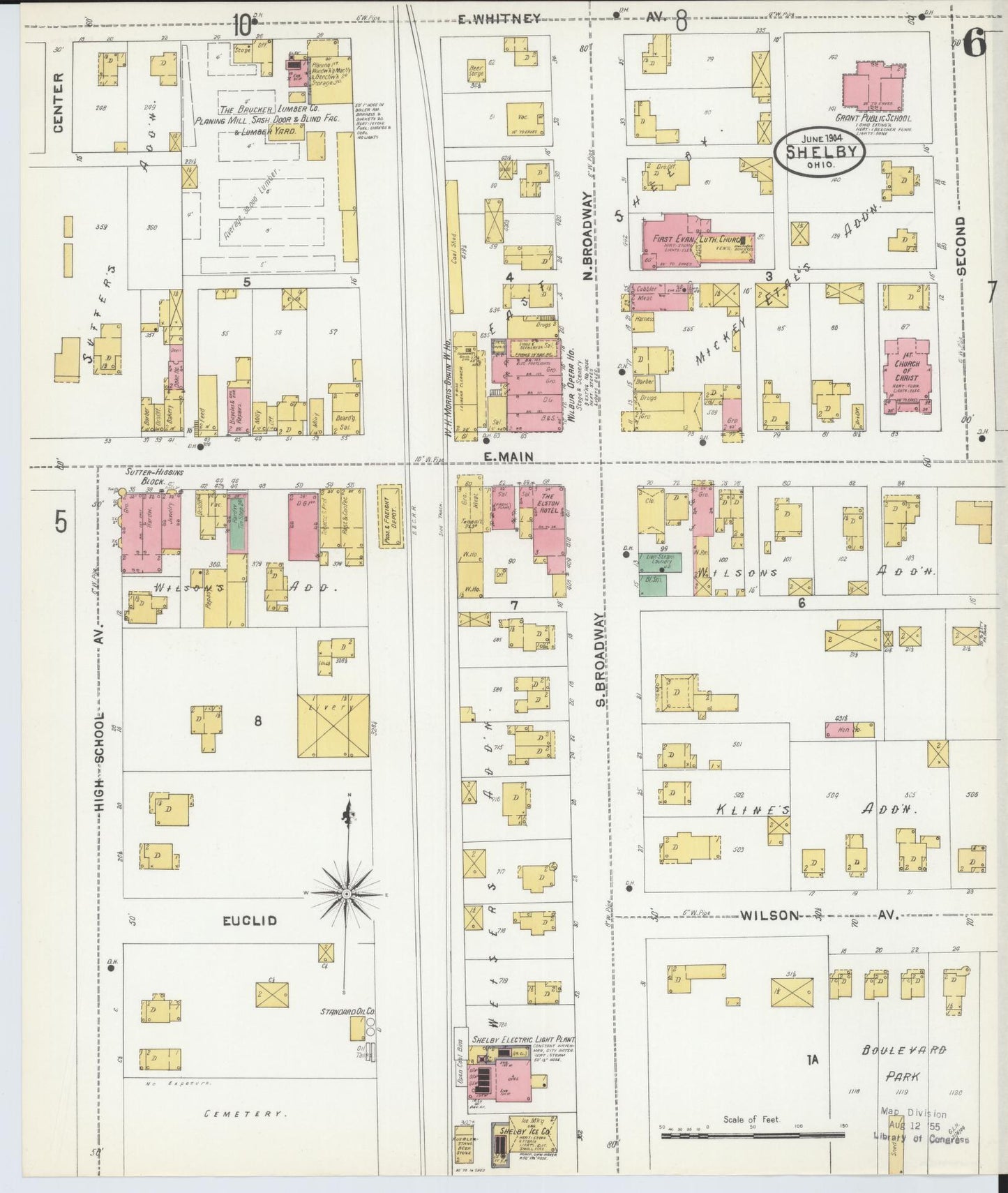 Sanborn Fire Insurance Map from Shelby, Richland County, Ohio (1904), Sheet #0006 - Complete Map Set gallery image, historic Sanborn map, vintage wall art, Ohio Ohio