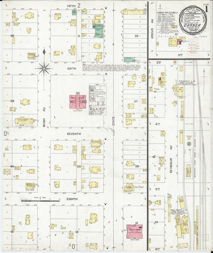 Sanborn Fire Insurance Map from Garner, Hancock County, Iowa (1900), Sheet #0001 - Historic Sanborn Fire Insurance Map Print