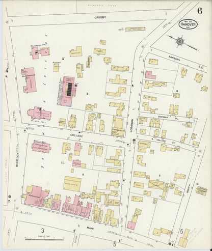 Sanborn Fire Insurance Map from Hanover, Grafton County, New Hampshire (1912), Sheet #0006 - Complete Map Set gallery image, historic Sanborn map, vintage wall art, New Hampshire New Hampshire