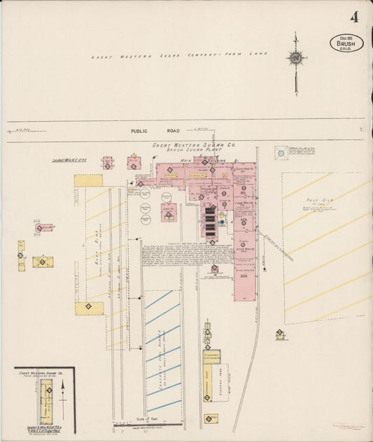 Sanborn Fire Insurance Map from Brush, Morgan County, Colorado (1921), Sheet #0004 - Historic Sanborn Fire Insurance Map Print, vintage old map wall art, antique decor, genealogy gift, Colorado Colorado map