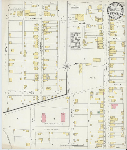 Sanborn Fire Insurance Map from Wiconisco, Dauphin County, Pennsylvania (1896), Sheet #0001 - Historic Sanborn Fire Insurance Map Print, vintage old map wall art, antique decor, genealogy gift, Pennsylvania Pennsylvania map