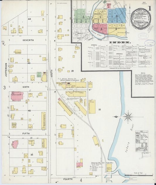 Sanborn Fire Insurance Map from Stoughton, Dane County, Wisconsin (1898), Sheet #0001 - Historic Sanborn Fire Insurance Map Print, vintage old map wall art, antique decor, genealogy gift, Wisconsin Wisconsin map
