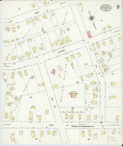 Sanborn Fire Insurance Map from Red Wing, Goodhue County, Minnesota (1910), Sheet #0009 - Complete Map Set gallery image, historic Sanborn map, vintage wall art, Minnesota Minnesota