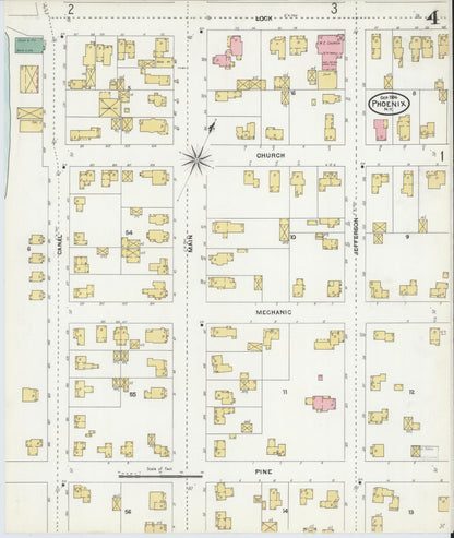Sanborn Fire Insurance Map from Phoenix, Oswego County, New York (1904), Sheet #0004 - Complete Map Set gallery image, historic Sanborn map, vintage wall art, New York New York