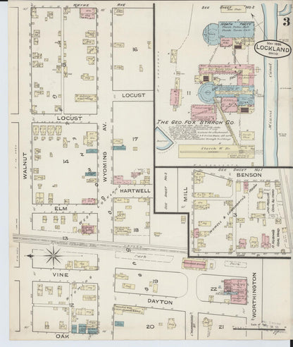 Sanborn Fire Insurance Map from Lockland, Hamilton County, Ohio (1886), Sheet #0003 - Historic Sanborn Fire Insurance Map Print, vintage old map wall art, antique decor, genealogy gift, Ohio Ohio map