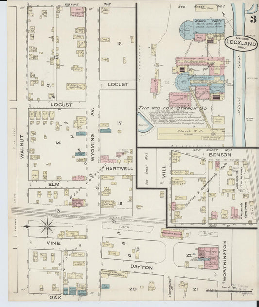 Sanborn Fire Insurance Map from Lockland, Hamilton County, Ohio (1886), Sheet #0003 - Historic Sanborn Fire Insurance Map Print, vintage old map wall art, antique decor, genealogy gift, Ohio Ohio map