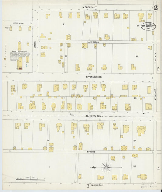 Sanborn Fire Insurance Map from McKinney, Collin County, Texas (1902), Sheet #0002 - Historic Sanborn Fire Insurance Map Print, vintage old map wall art, antique decor, genealogy gift, Texas Texas map