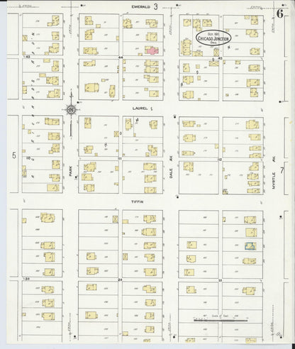 Sanborn Fire Insurance Map from Chicago Junction, Huron County, Ohio (1911), Sheet #0006 - Historic Sanborn Fire Insurance Map Print, vintage old map wall art, antique decor, genealogy gift, Ohio Ohio map