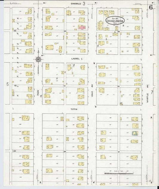 Sanborn Fire Insurance Map from Chicago Junction, Huron County, Ohio (1911), Sheet #0006 - Historic Sanborn Fire Insurance Map Print, vintage old map wall art, antique decor, genealogy gift, Ohio Ohio map