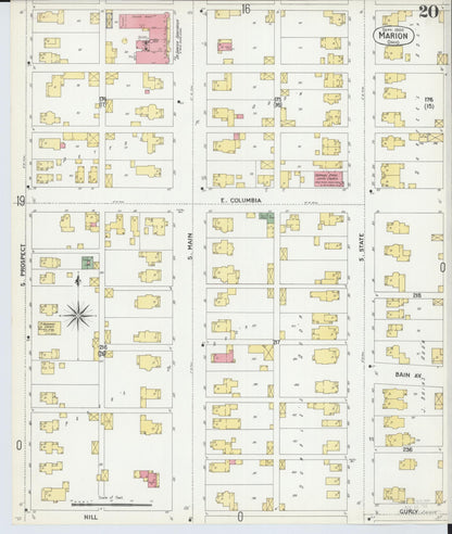 Sanborn Fire Insurance Map from Marion, Marion County, Ohio (1900), Sheet #0020 - Historic Sanborn Fire Insurance Map Print, vintage old map wall art, antique decor, genealogy gift, Ohio Ohio map
