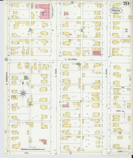 Sanborn Fire Insurance Map from Marion, Marion County, Ohio (1900), Sheet #0020 - Historic Sanborn Fire Insurance Map Print, vintage old map wall art, antique decor, genealogy gift, Ohio Ohio map