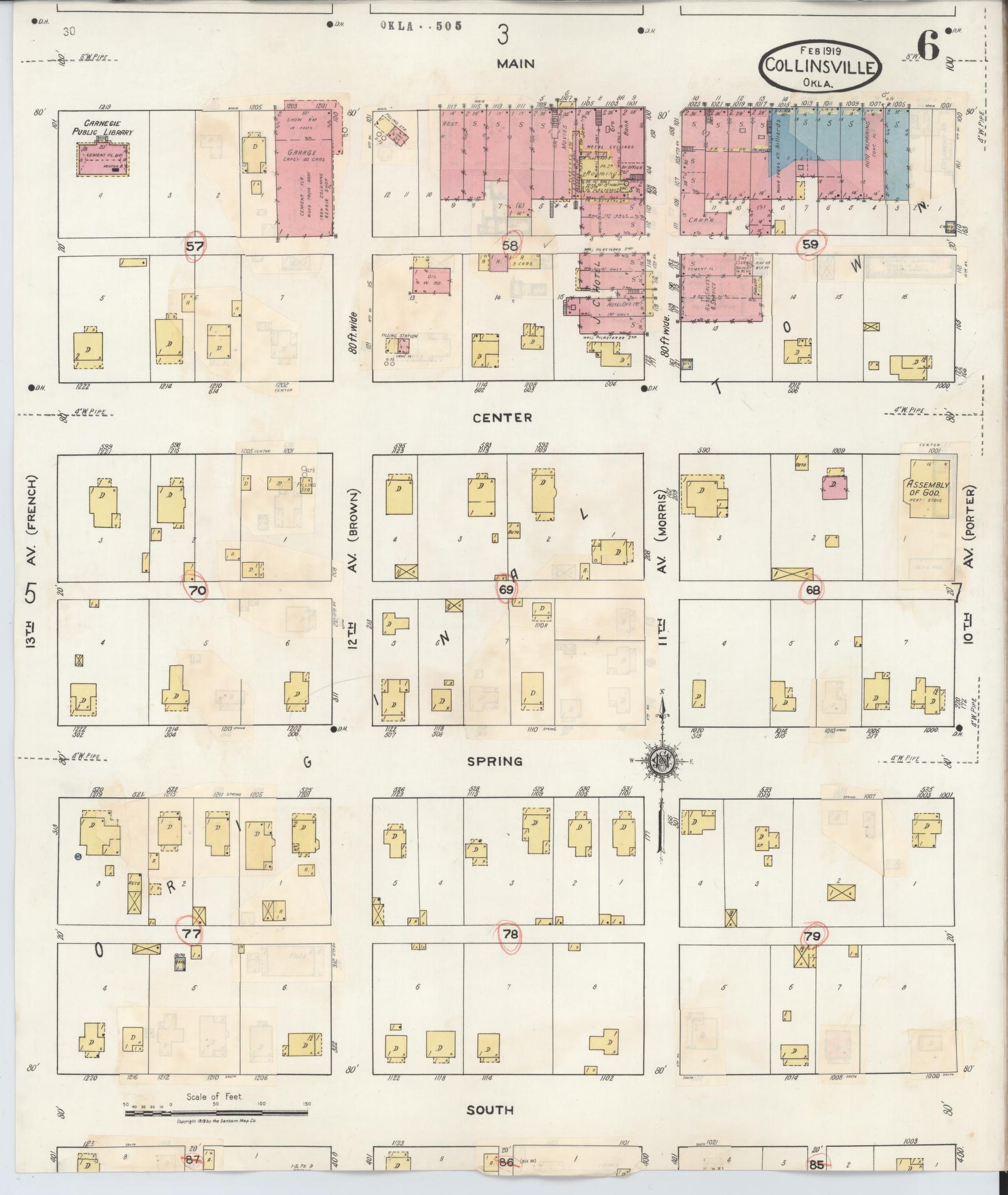 Sanborn Fire Insurance Map from Collinsville, Tulsa County, Oklahoma (1936), Sheet #0006 - Complete Map Set gallery image, historic Sanborn map, vintage wall art, Oklahoma Oklahoma