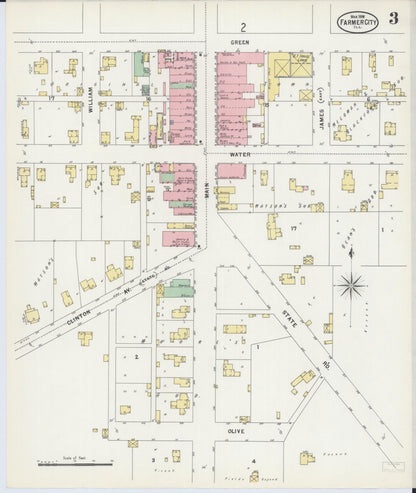 Sanborn Fire Insurance Map from Farmer City, De Witt County, Illinois (1898), Sheet #0003 - Complete Map Set gallery image, historic Sanborn map, vintage wall art, Illinois Illinois