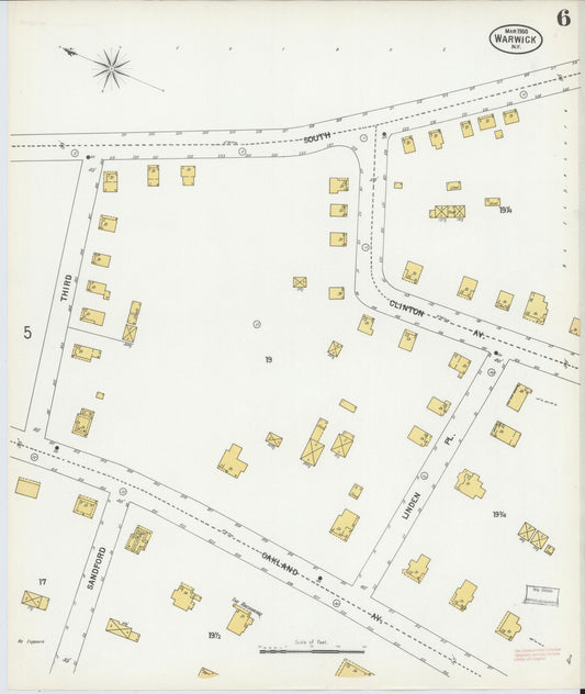 Sanborn Fire Insurance Map from Warwick, Orange County, New York (1900), Sheet #0006 - Historic Sanborn Fire Insurance Map Print, vintage old map wall art, antique decor, genealogy gift, New York New York map