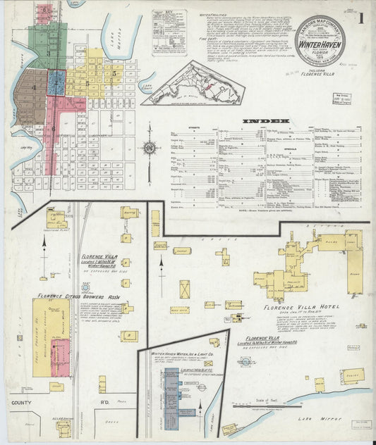 Sanborn Fire Insurance Map from Winter Haven, Polk County, Florida. (1919) – Historic Sanborn Fire Insurance Map Print