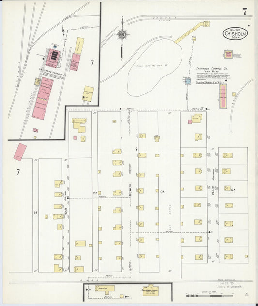 Sanborn Fire Insurance Map from Chisholm, Saint Louis County, Minnesota (1912), Sheet #0007 - Historic Sanborn Fire Insurance Map Print, vintage old map wall art, antique decor, genealogy gift, Minnesota Minnesota map