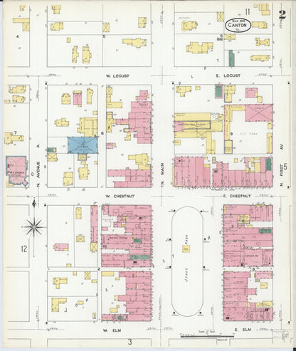 Sanborn Fire Insurance Map from Canton, Fulton County, Illinois (1909), Sheet #0002 - Complete Map Set gallery image, historic Sanborn map, vintage wall art, Illinois Illinois