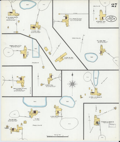 Sanborn Fire Insurance Map from Joplin, Jasper County, Missouri (1900), Sheet #0027 - Complete Map Set gallery image, historic Sanborn map, vintage wall art, Missouri Missouri