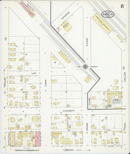 Sanborn Fire Insurance Map from Albert Lea, Freeborn County, Minnesota (1910), Sheet #0008 - Historic Sanborn Fire Insurance Map Print, vintage old map wall art, antique decor, genealogy gift, Minnesota Minnesota map