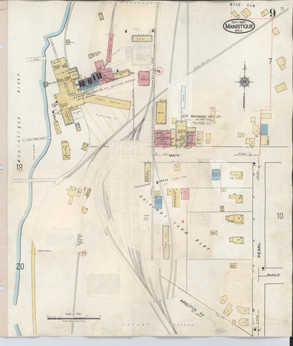 Sanborn Fire Insurance Map from Manistique, Schoolcraft County, Michigan (1950), Sheet #0009 - Complete Map Set gallery image, historic Sanborn map, vintage wall art, Michigan Michigan