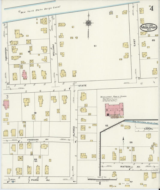 Sanborn Fire Insurance Map from Middleport, Niagara County, New York (1920), Sheet #0004 - Historic Sanborn Fire Insurance Map Print, vintage old map wall art, antique decor, genealogy gift, New York New York map