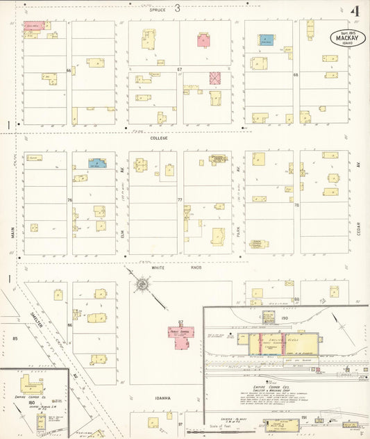 Sanborn Fire Insurance Map from Mackay, Custer County, Idaho (1915), Sheet #0004 - Historic Sanborn Fire Insurance Map Print, vintage old map wall art, antique decor, genealogy gift, Idaho Idaho map