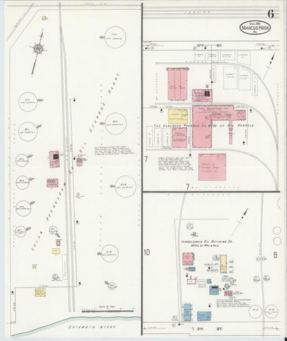 Sanborn Fire Insurance Map from Marcus Hook, Chester County, Pennsylvania (1912), Sheet #0006 - Complete Map Set gallery image, historic Sanborn map, vintage wall art, Pennsylvania Pennsylvania